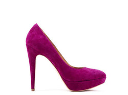 ​High-heeled pumps in bordeaux suede