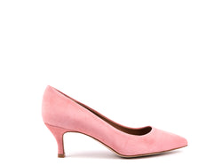 Medium heeled pink suede shoes