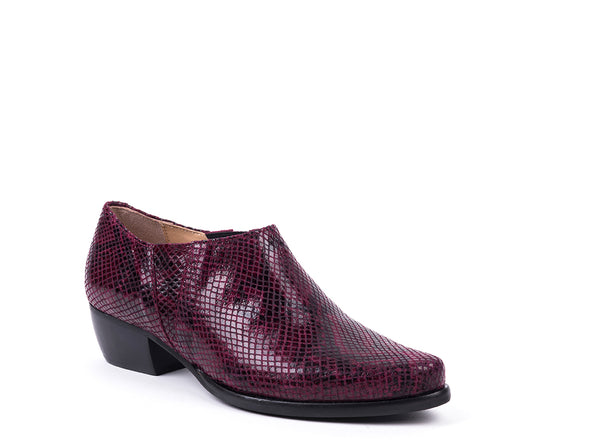 Patterned leather bordeaux medium heel shoes