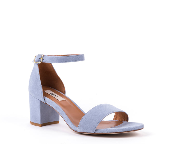 WEDDING COLLECTION - HEELED SANDALS IN BLUE SUEDE